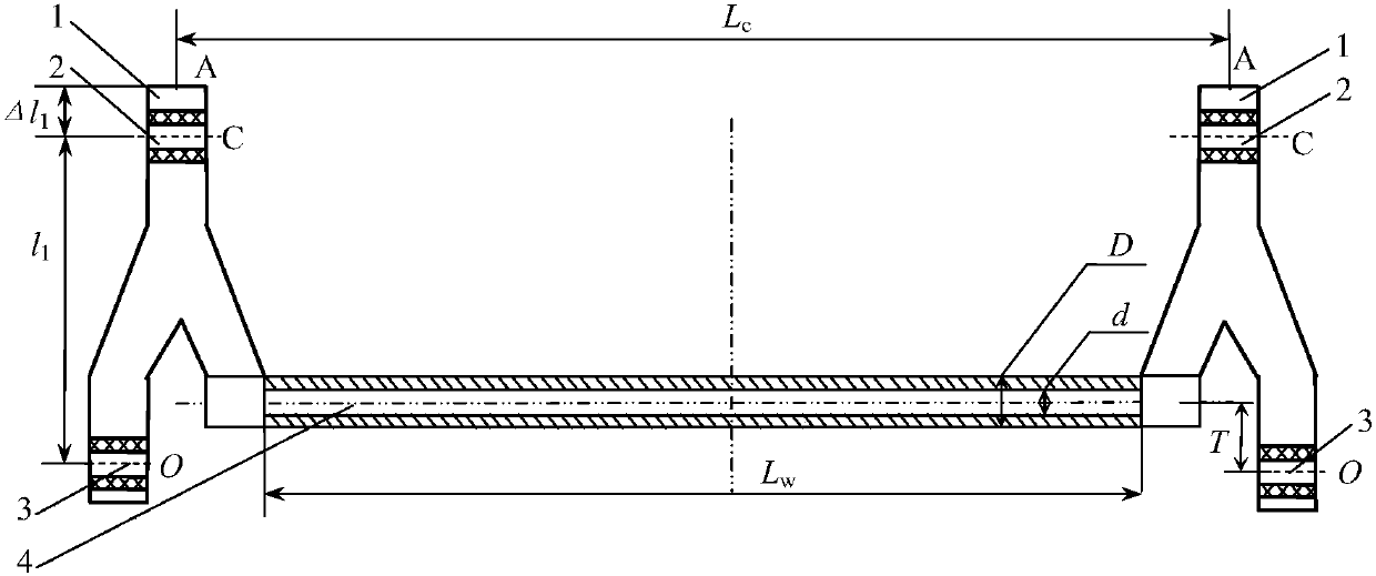 Design method of torsion tube length for internal offset non-coaxial cab stabilizer bar system