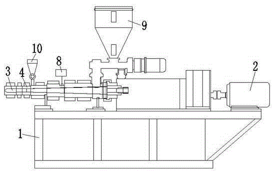 Production equipment and production process for novel multicolour wood-plastic composite material