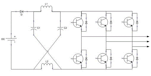 Through physical separation-type Z-source inverter with high booster multiple
