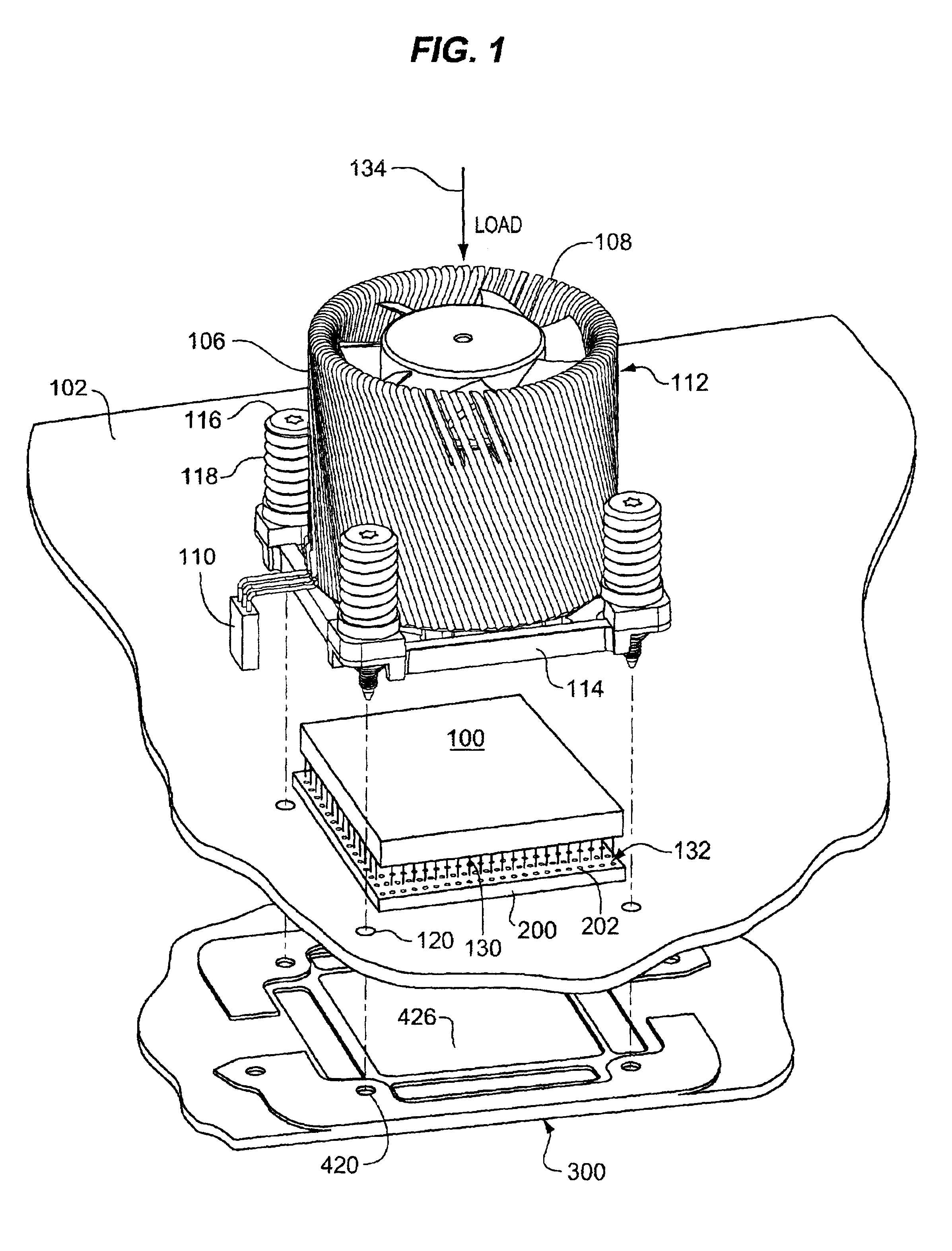 Method of attaching an integrated circuit to a chip mounting receptacle in a PCB with a bolster plate