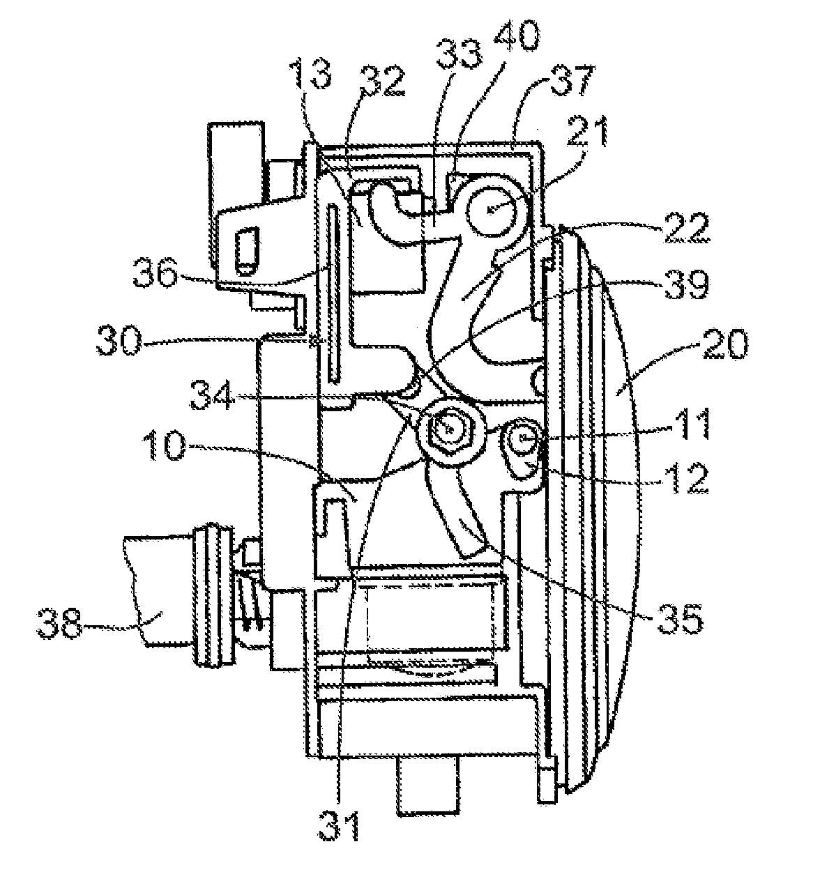 Device for a motor vehicle, comprising a rotatably mounted camera unit