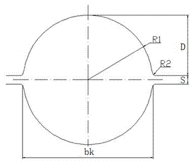 Non-tangent expansion round steel hole type and production method
