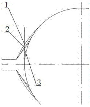 Non-tangent expansion round steel hole type and production method