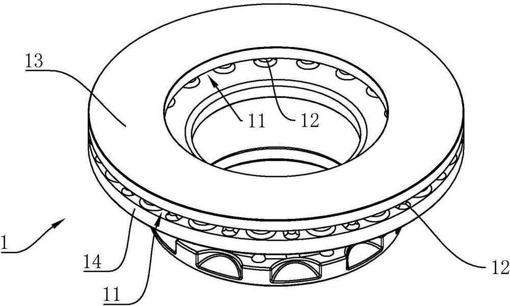 Double-layer brake disc molding device