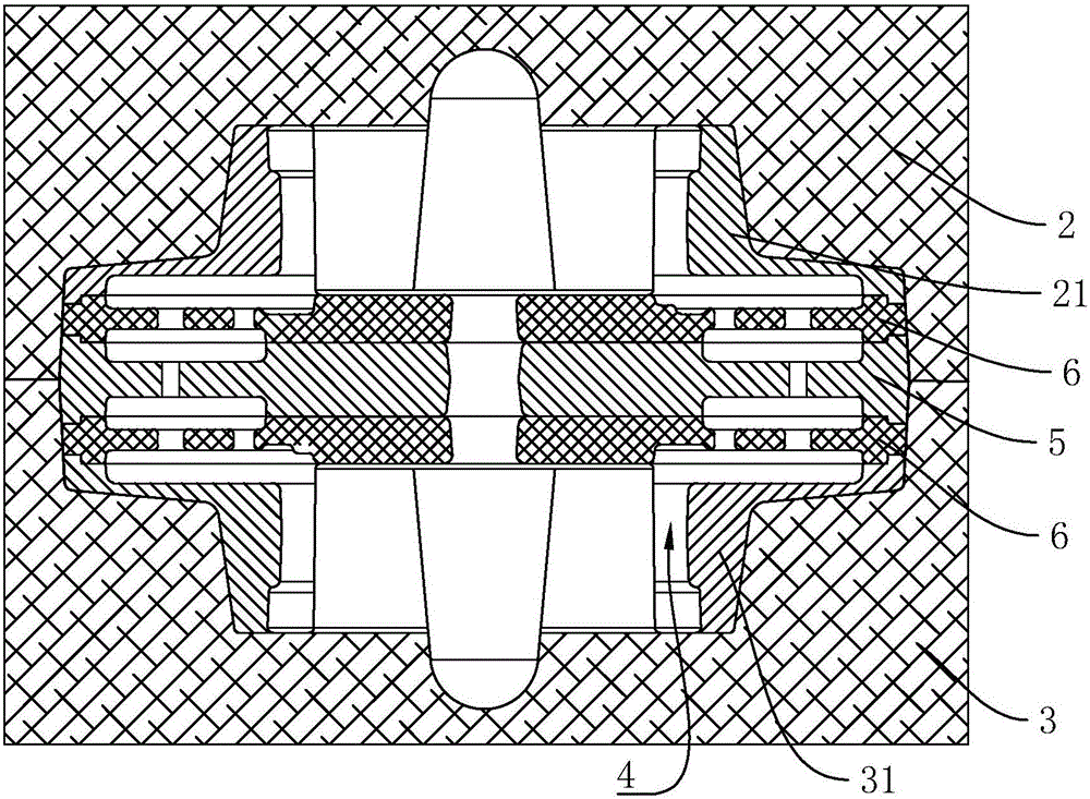 Double-layer brake disc molding device