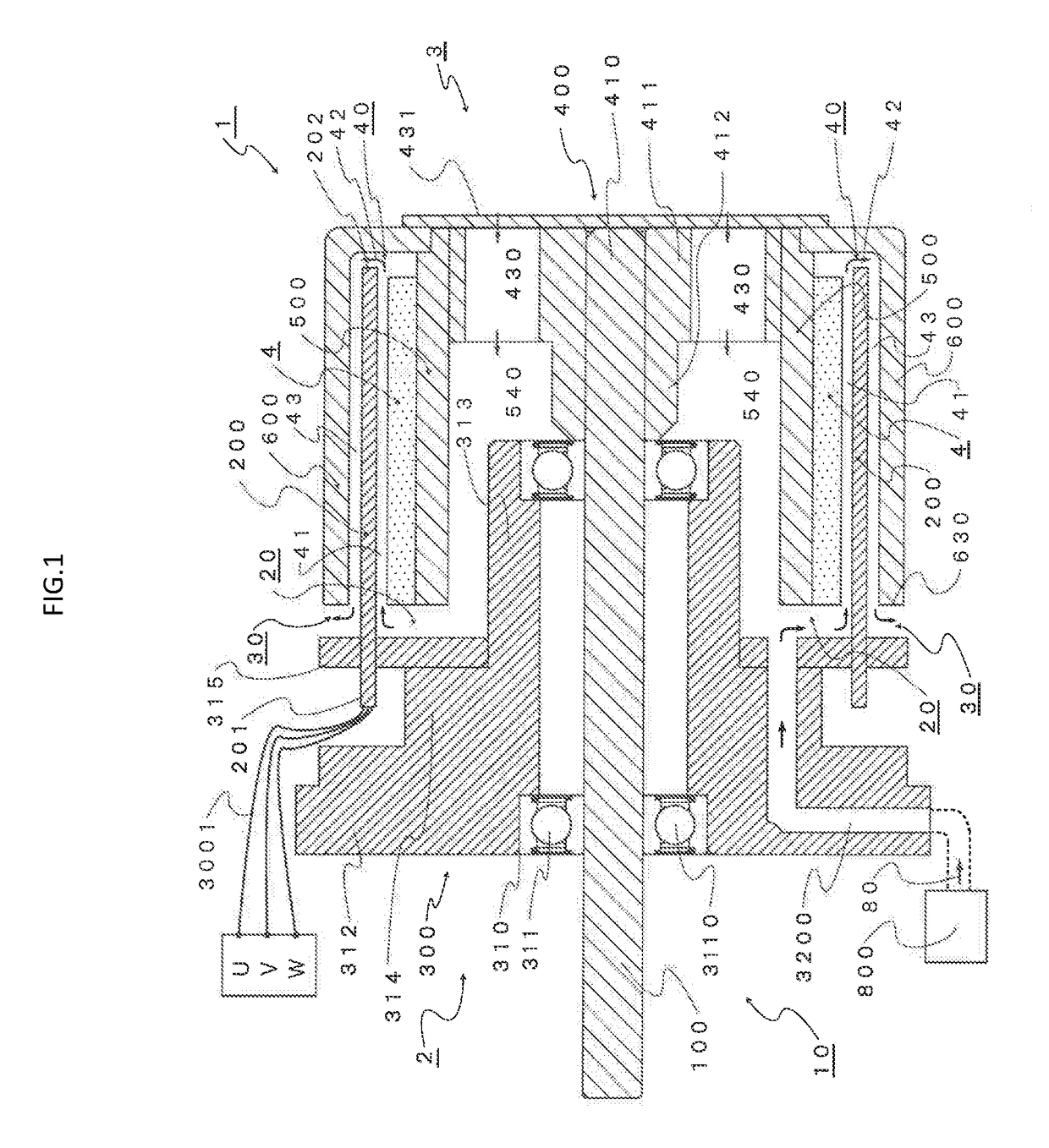 Coreless rotating electrical machine with stator including cylindrical coil and cooling method therefor