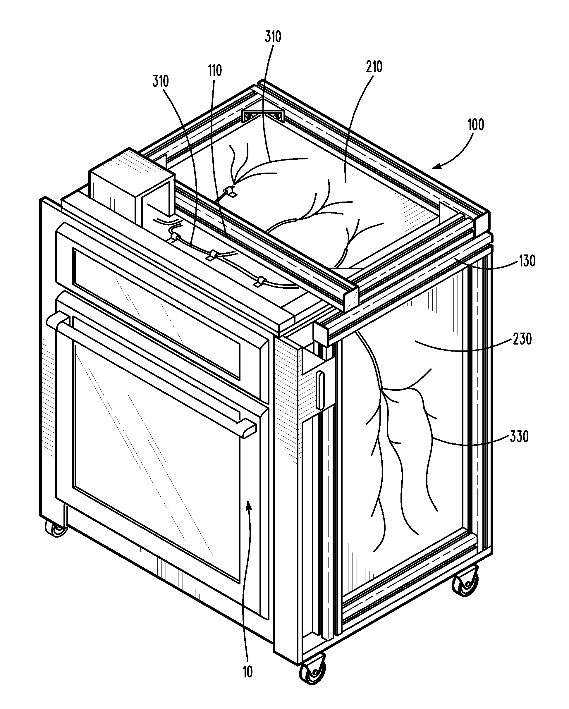 Temperature cabinet support structure