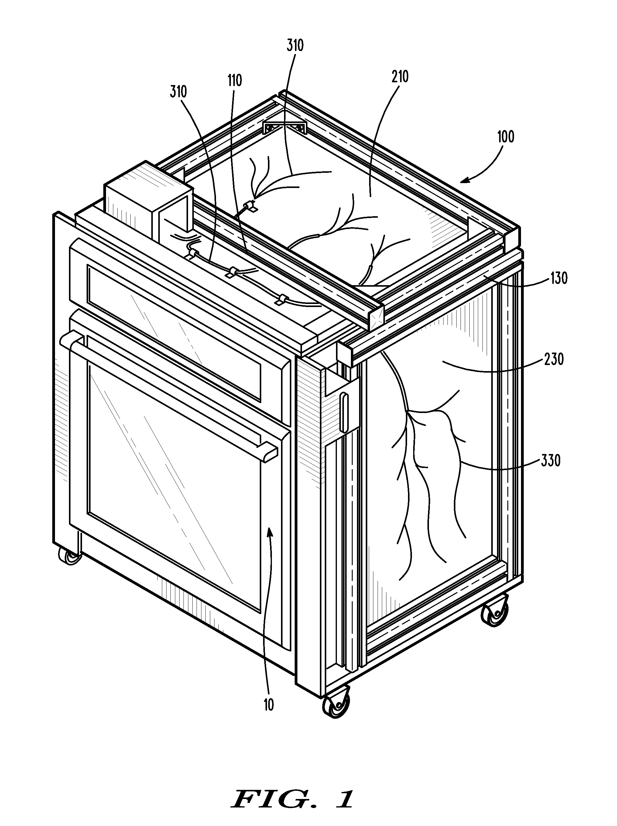 Temperature cabinet support structure