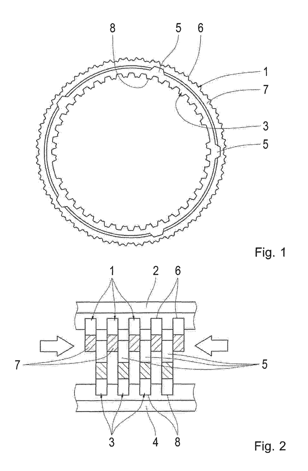 Frictional shifting element for a vehicle transmission