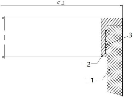 Connecting structure of round metal part and fiber reinforced composite material