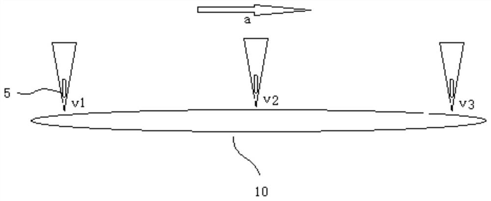 Ultrathin unequal-width blade laser internal powder feeding spot-changing cladding repairing method and repairing device