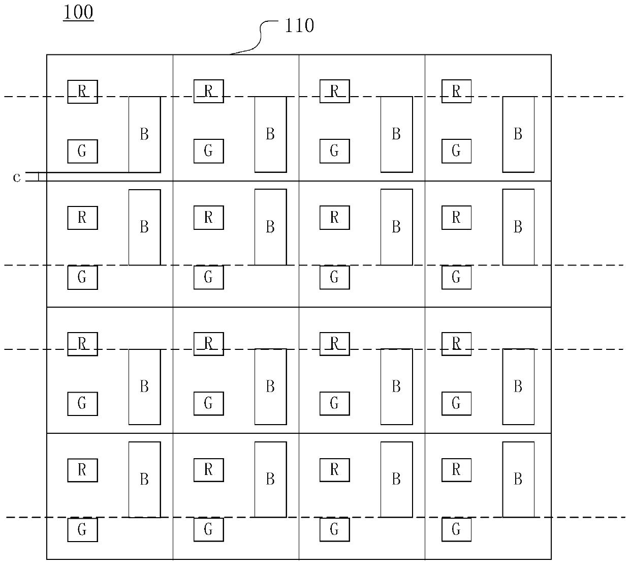 Display device and its pixel array
