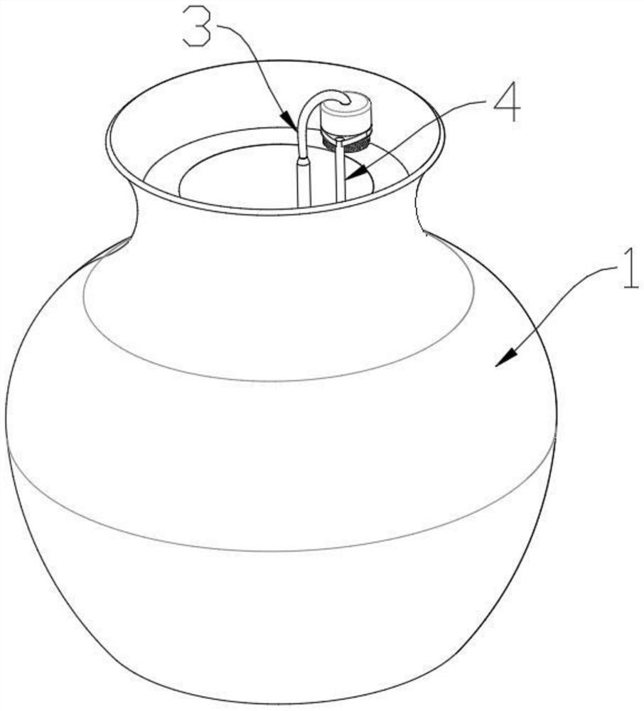 A silicone vase with automatic water supply