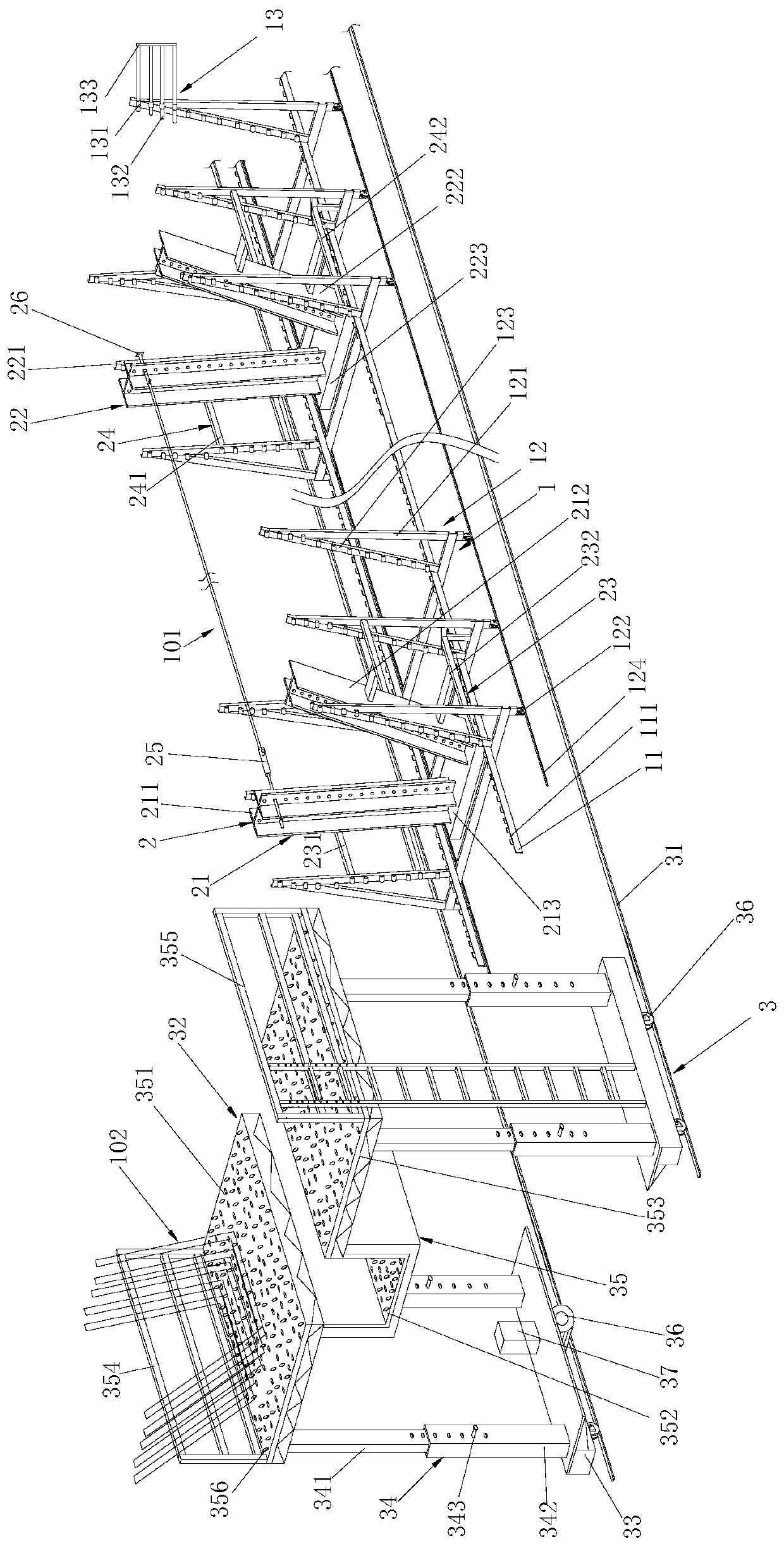 Machining equipment for prefabricated box girder web steel bar frame