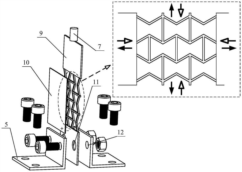 Linear moving cam type negative Poisson's ratio piezoelectric energy harvester