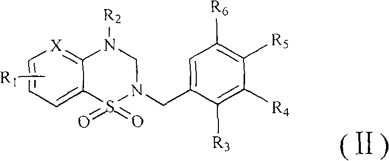 Structure utilizing benzothiadiazine and pyrazolothiadiazine derivatives as aldose reductase inhibitor, synthetic method and application