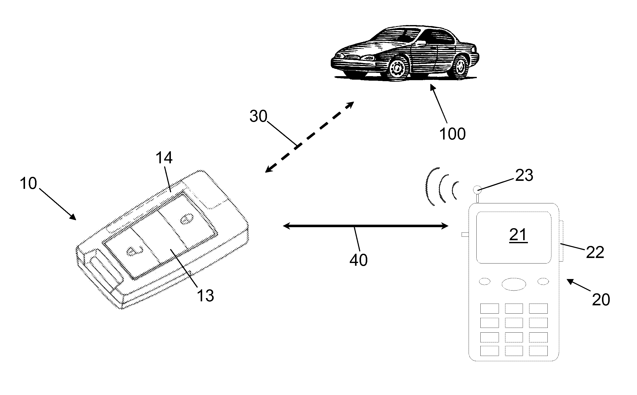 Method for displaying information from an id transmitter