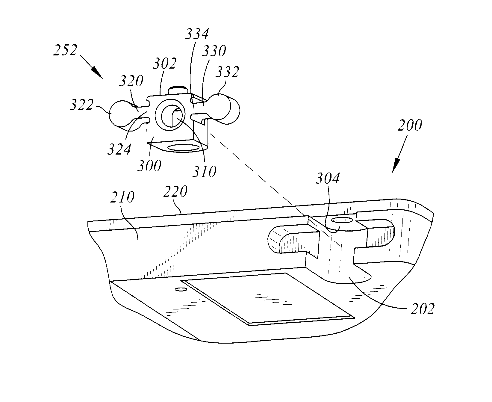 Disk drive having mounting inserts with cantilevered beams