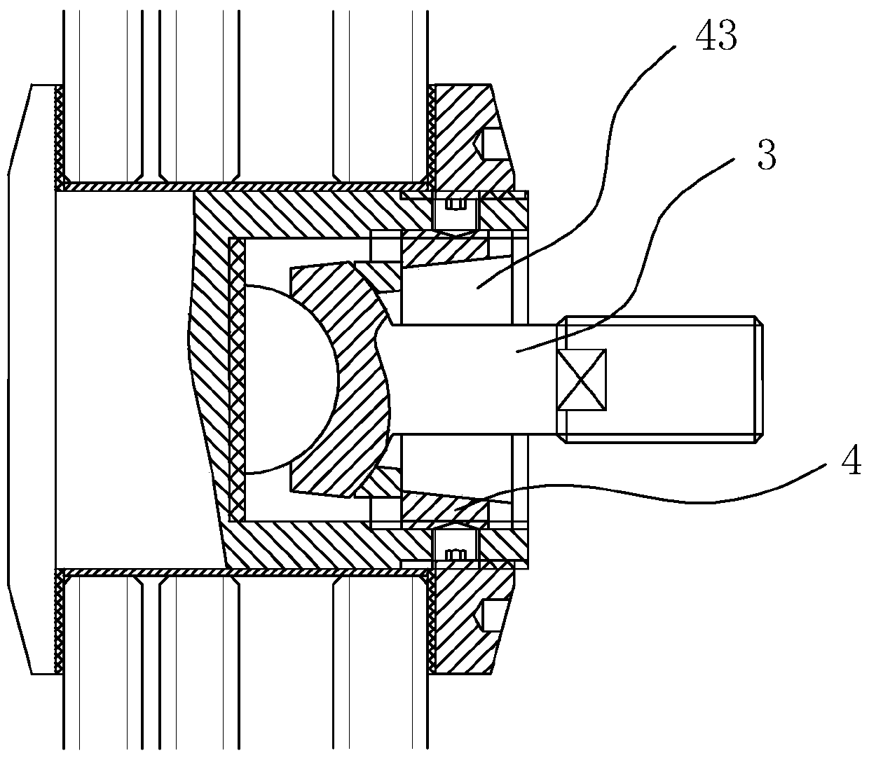 Cable structure barge joint adjustment device