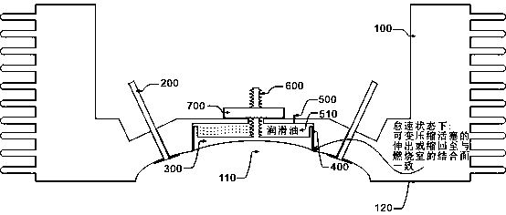 Variable compression piston