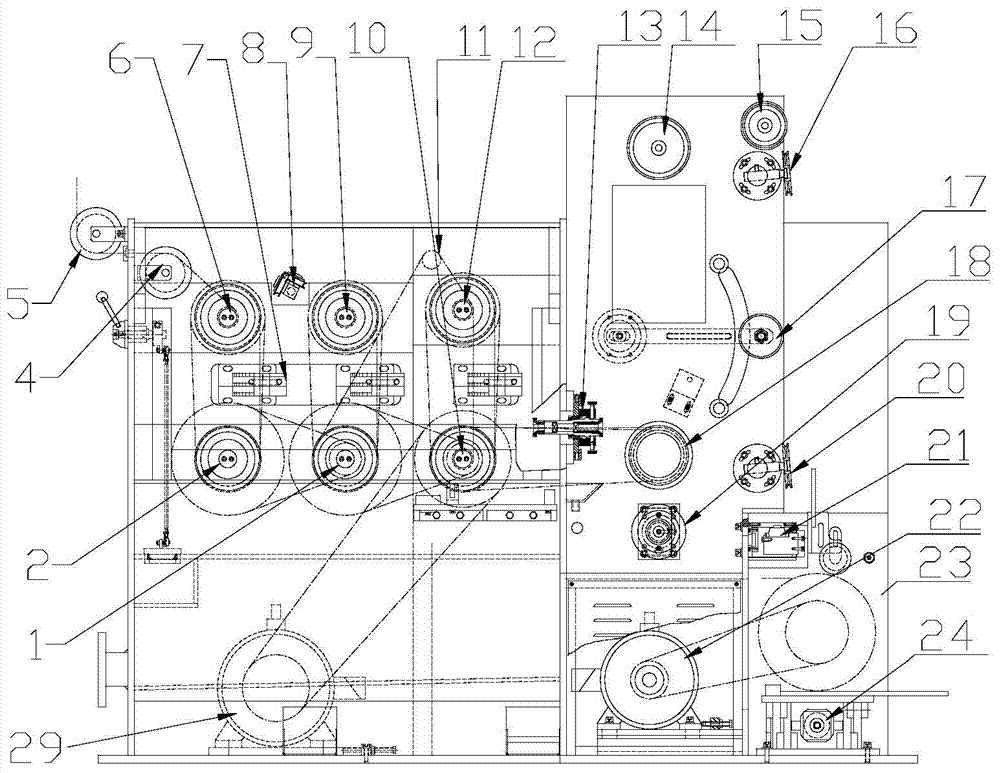 Vertical type water tank wire drawing machine