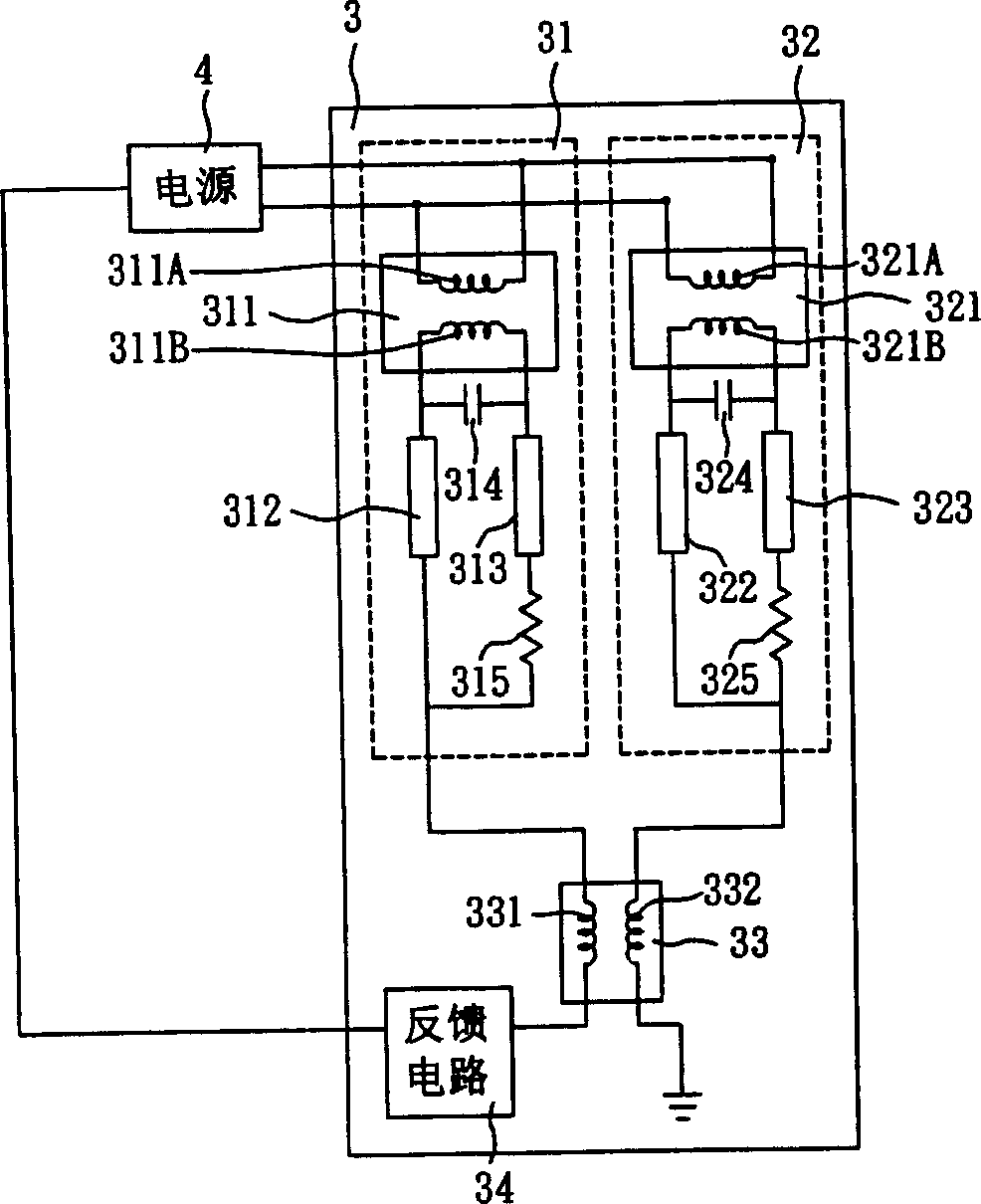 Current equalizing lamp tube module and multiple-tube equalizing circuit