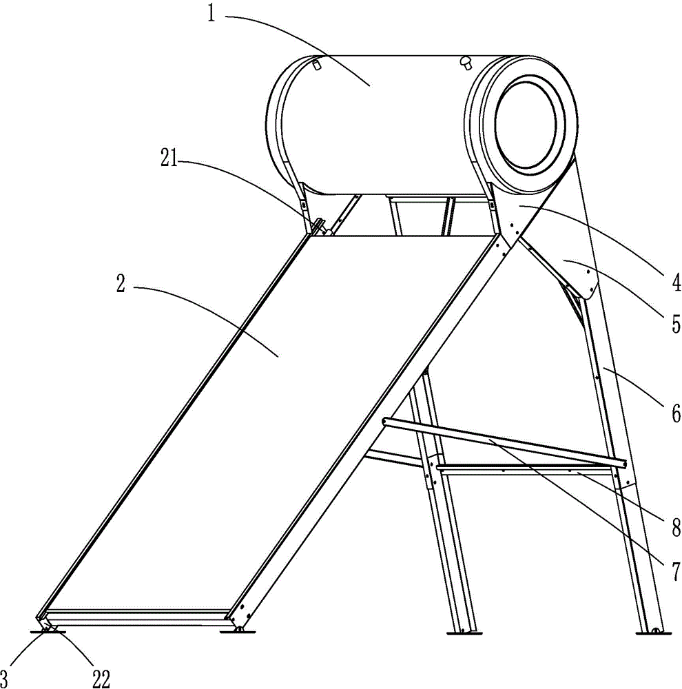 Mounting structure of universal type flat plate solar water heater