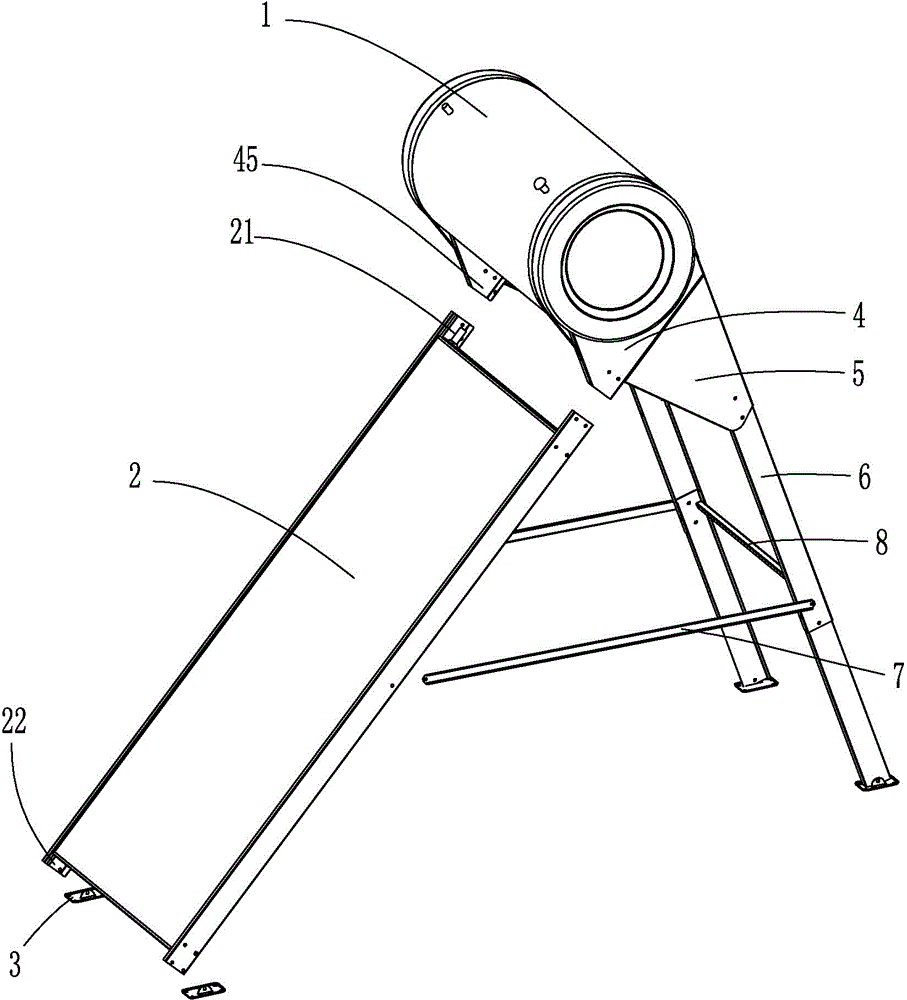 Mounting structure of universal type flat plate solar water heater