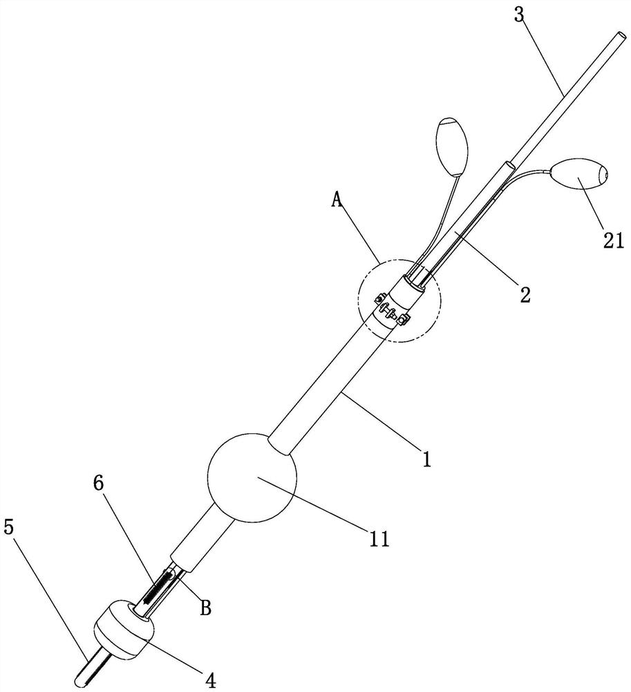 Double-cavity bronchial catheter capable of manually adjusting bending direction of auxiliary breather pipe