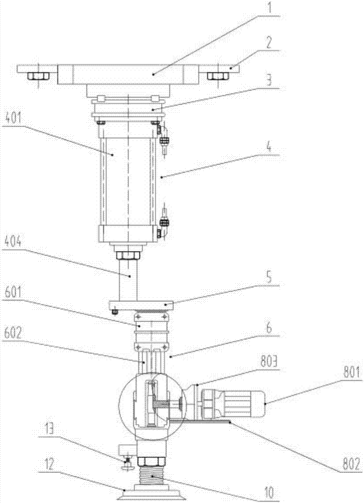 Automatic grabbing device for injection-molded blades