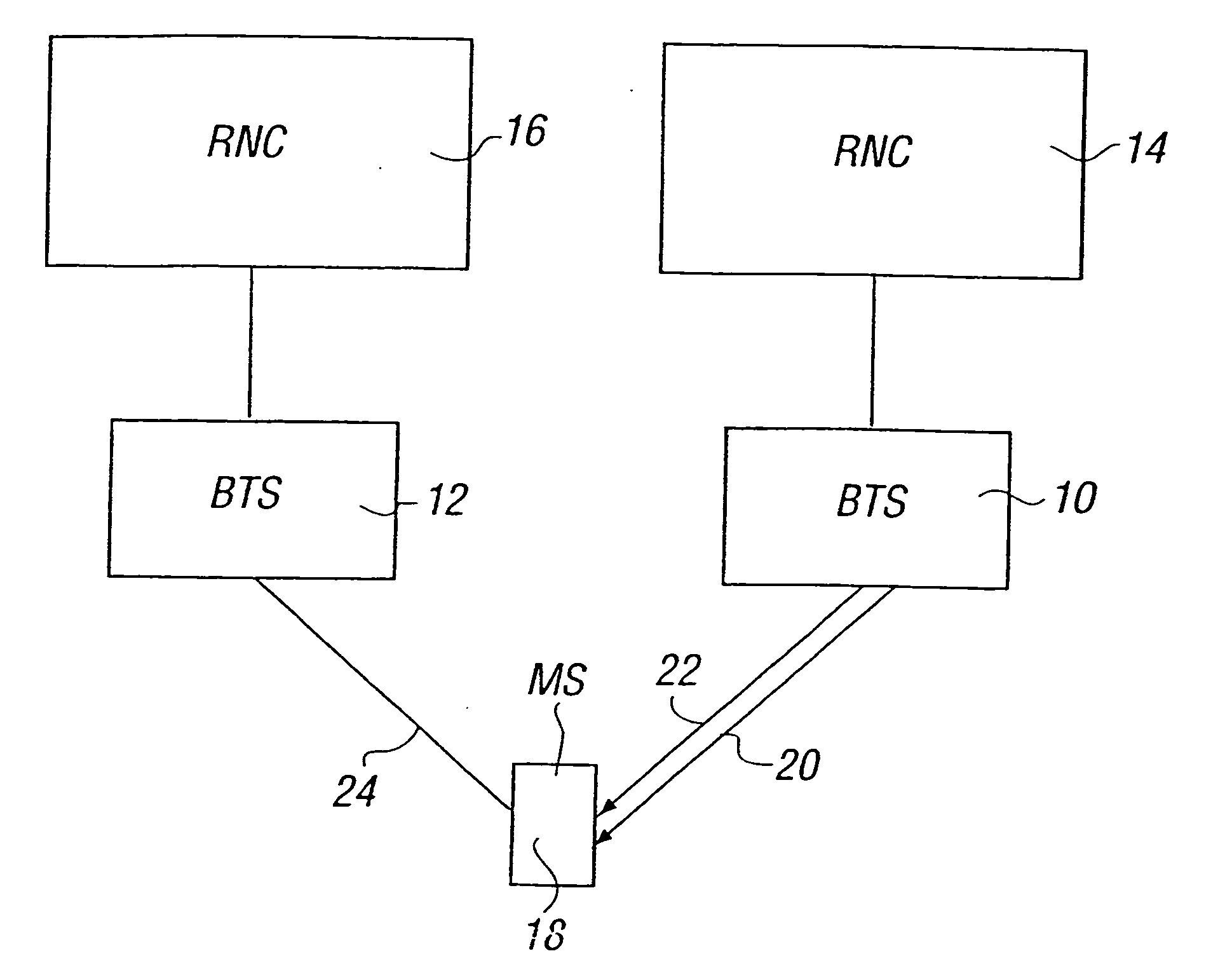 Method for transmitting signals from a plurality of base stations to a mobile station