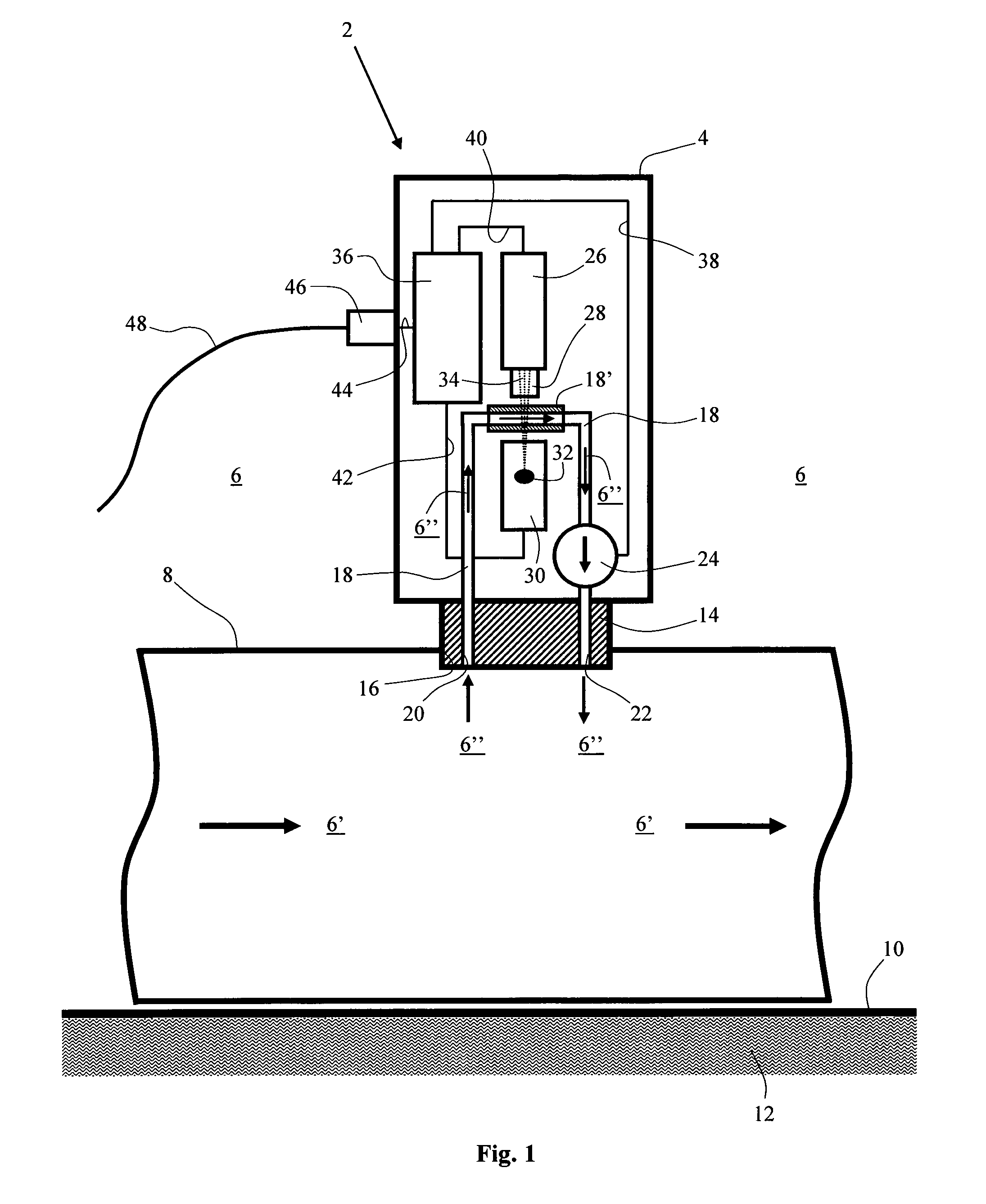 Technical System, Method and Use for Online Measuring and Monitoring of the Particle Contents in a Flow of Injection Water in an Underwater Line