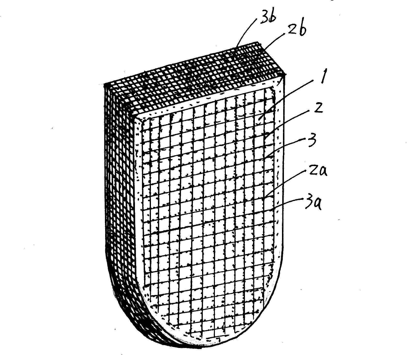 Sponge composite gridding sanding block and production method thereof