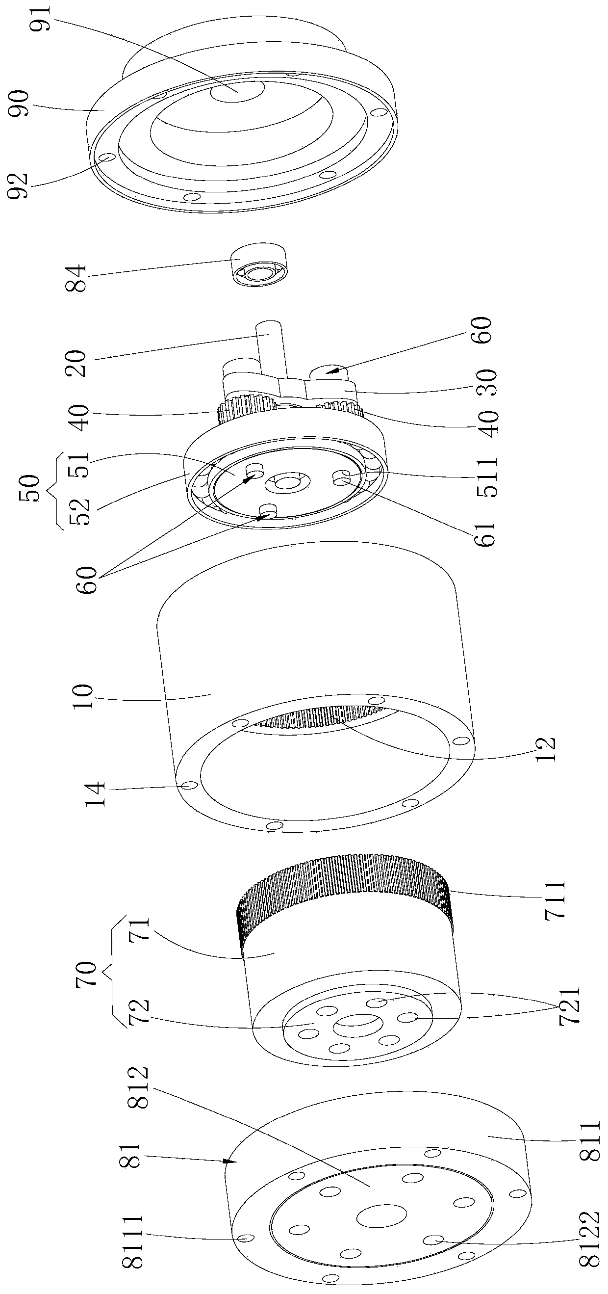 Planetary harmonic combined speed reducer