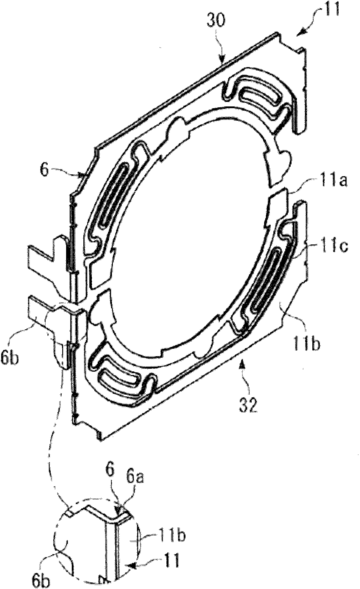 Lens driving device, camera, and camera-equipped cellular phone