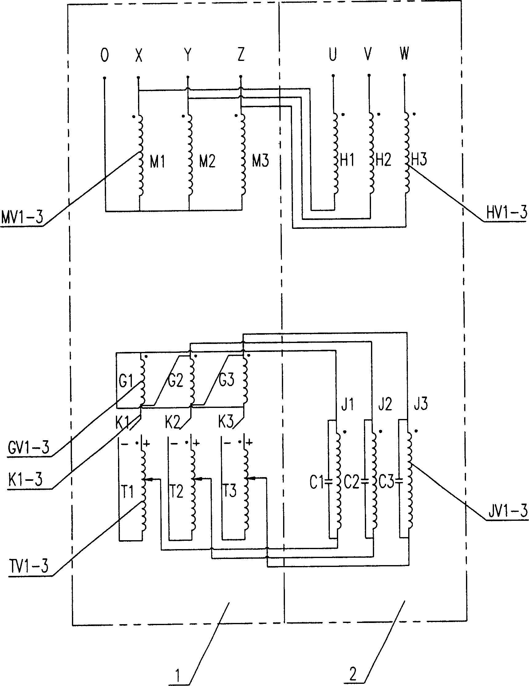 Winding wiring structure for ultra-large capacity on-load variac