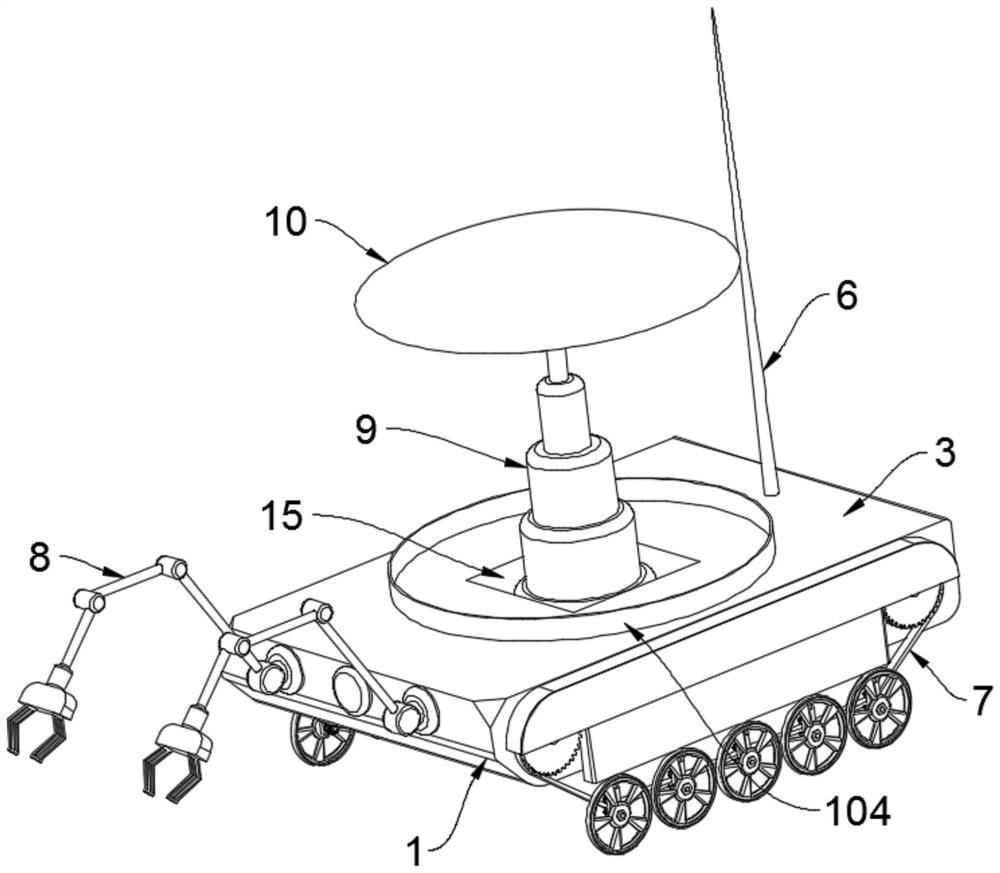 Visual searching and explosive-handling cooperative processing device