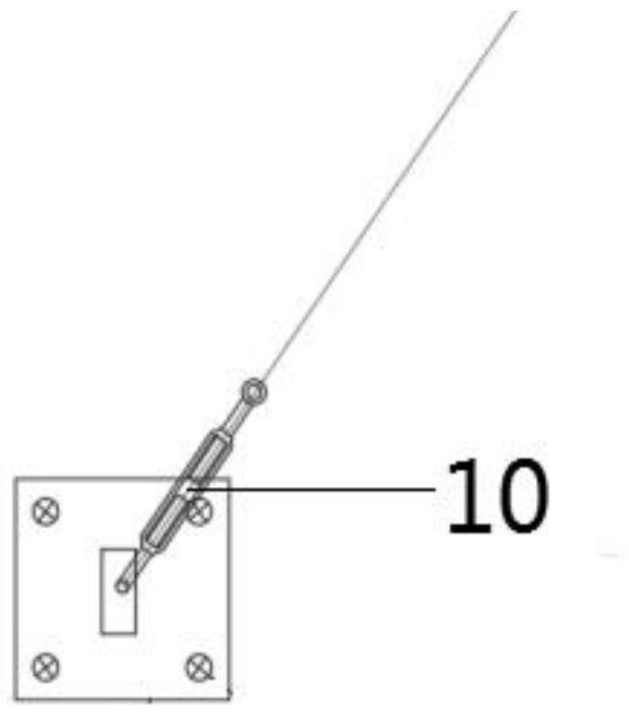 Balance-weight-free ultrahigh hanging basket suspension device and mounting method thereof