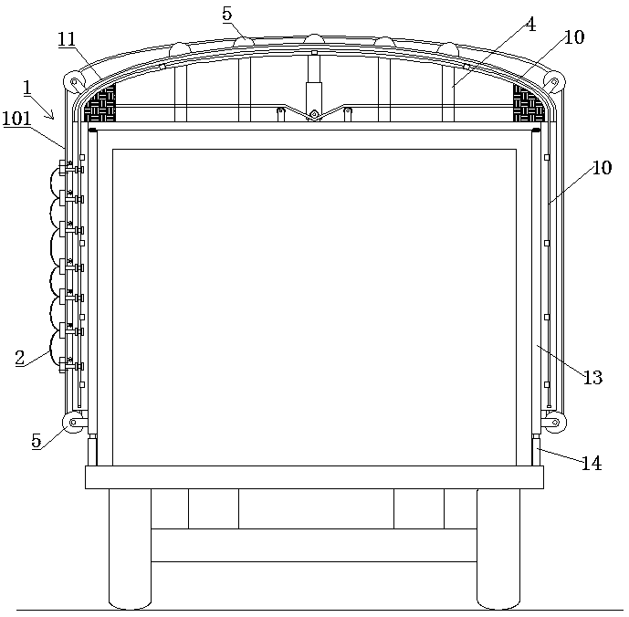 Rainproof tarpaulin covering system of truck carriage