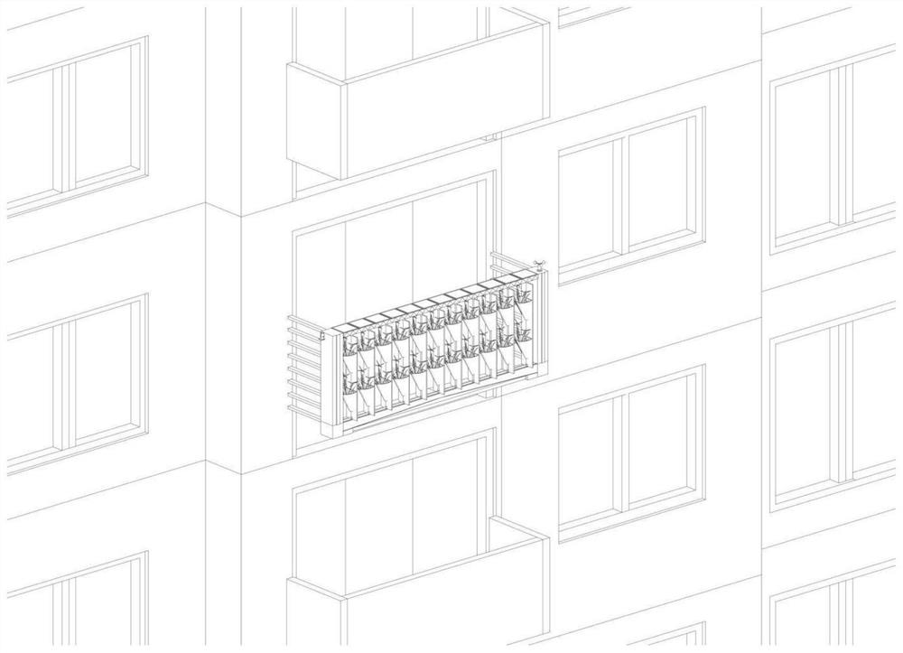 Enclosure plate type three-dimensional shutter greening device applied to multiple scenes