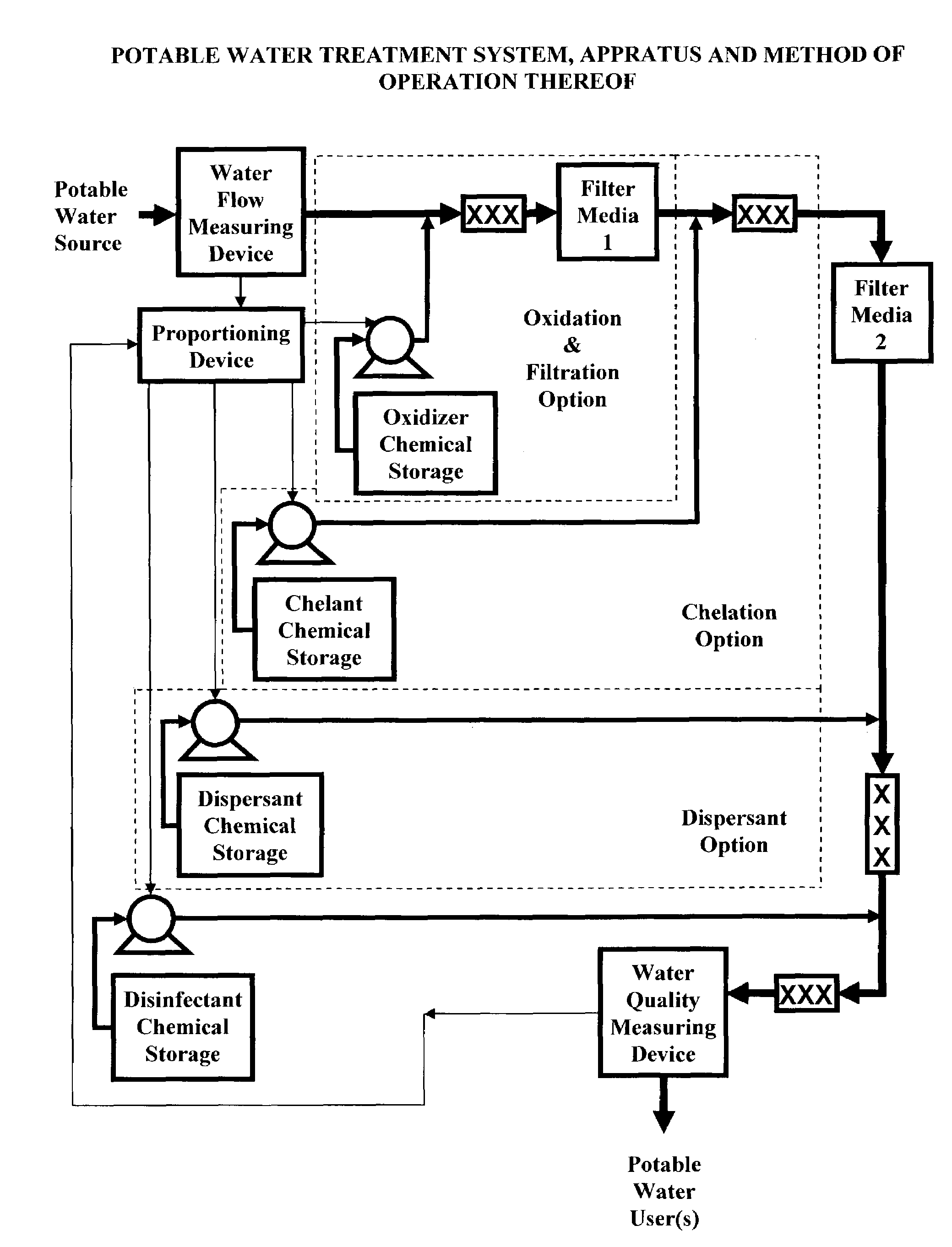 Potable water treatment system and apparatus