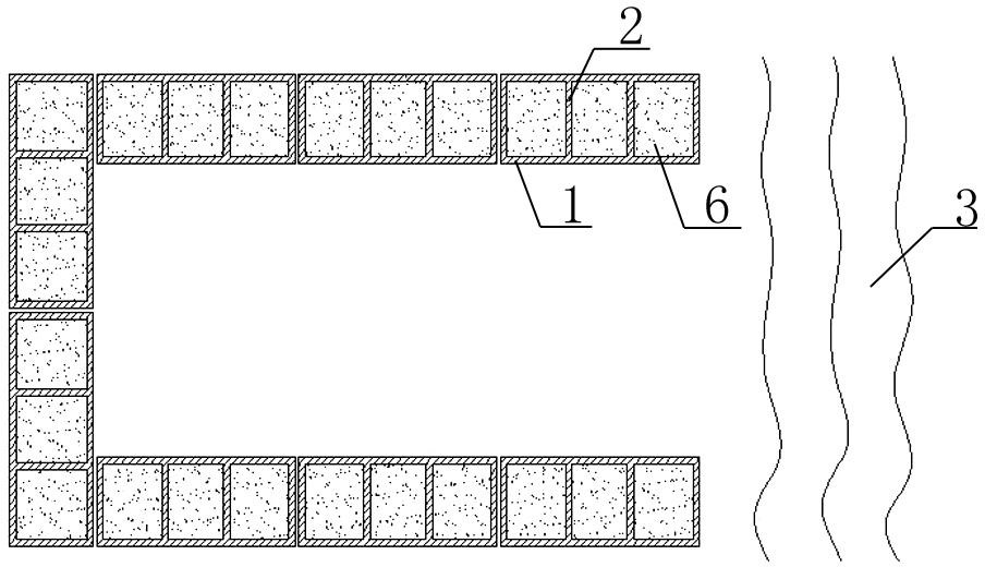 Combined concrete rectangular sunk well basin and construction method thereof