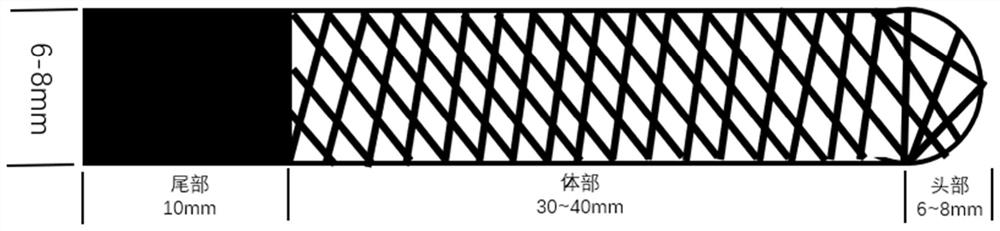 Functional bionic porous titanium alloy femoral head supporting rod and preparation method thereof