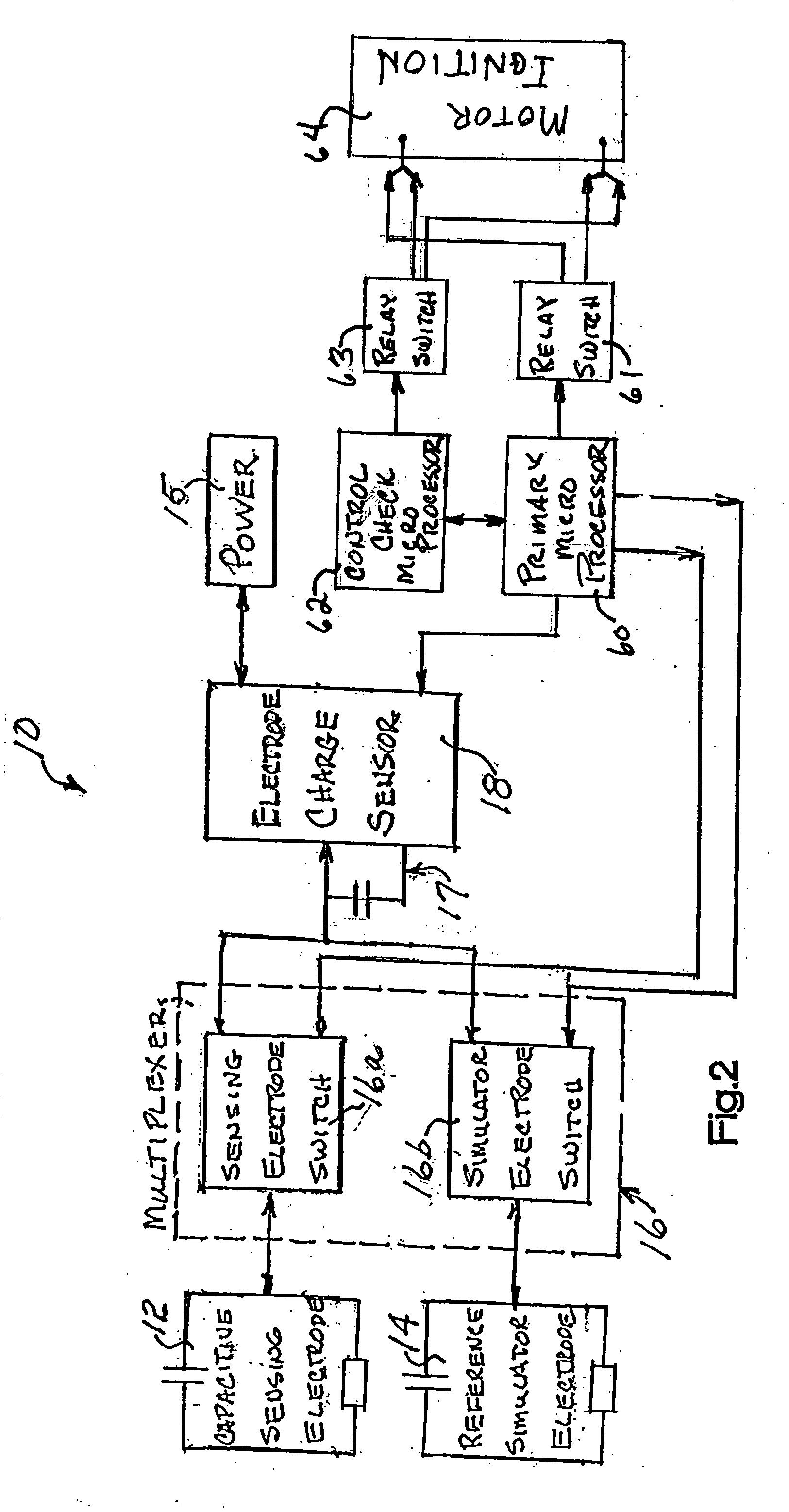 Operator sensing circuit for disabling motor of power equipment