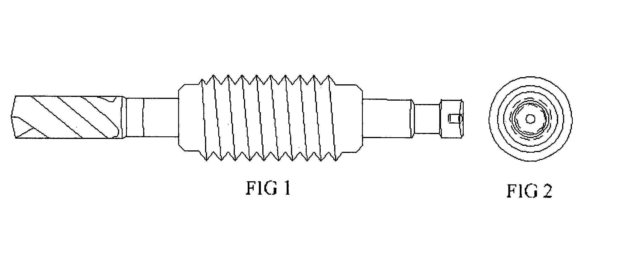 Male threaded implant drill