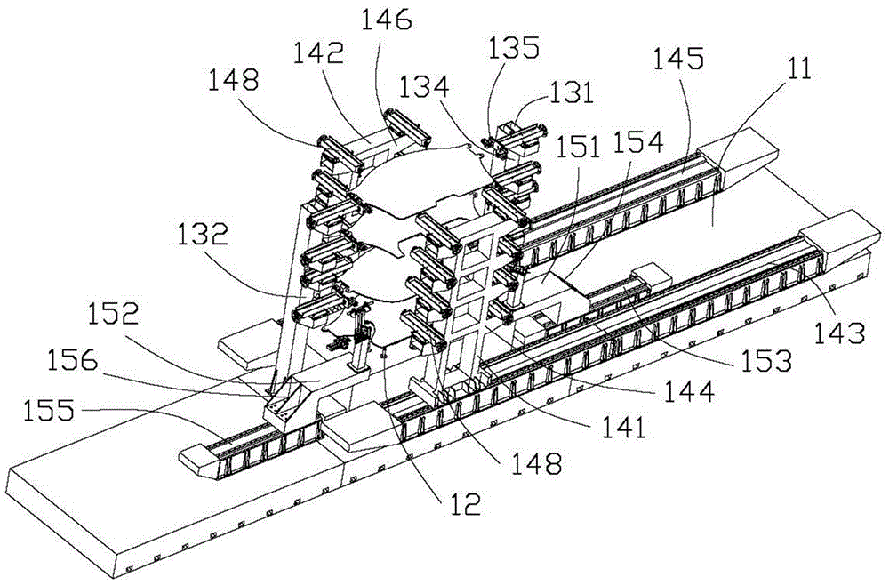 Mobile positioning device for rear parts of aircraft products