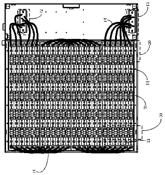 A current sharing structure of a large-capacity lithium-ion battery system