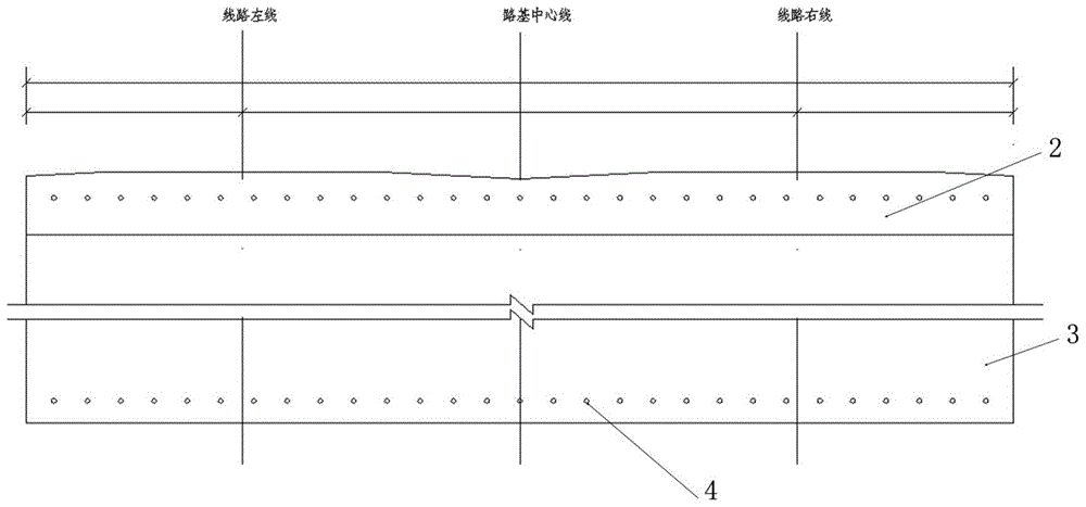 A roadbed concrete subgrade bed structure and construction method