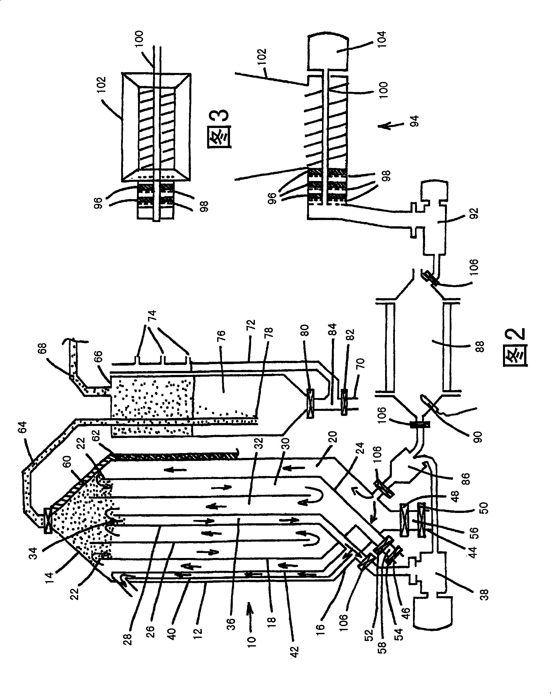 Device and process for generating biogas from organic materials