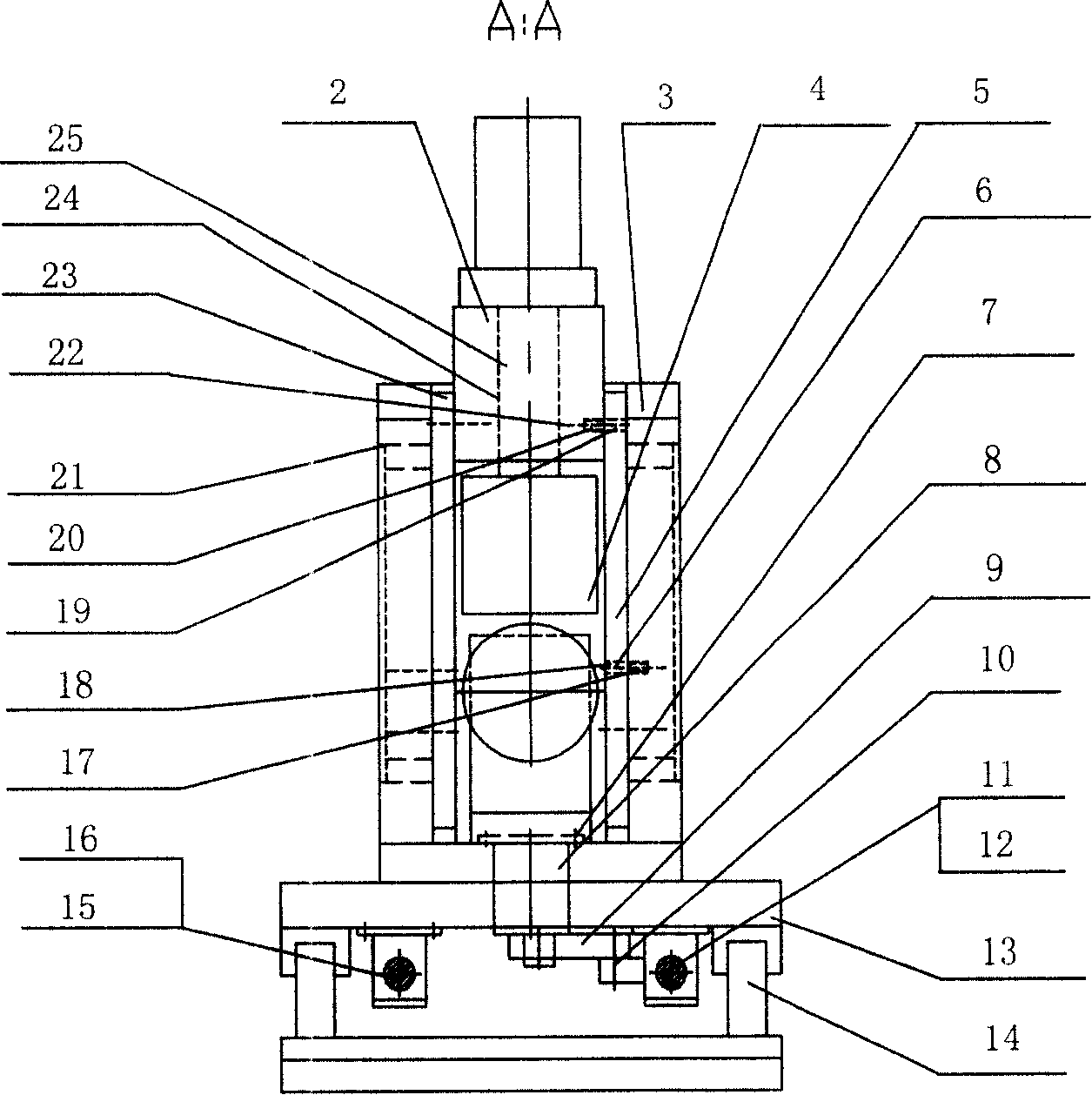 Adjusting device for variable section roll-bending shaping machine and its adjusting method